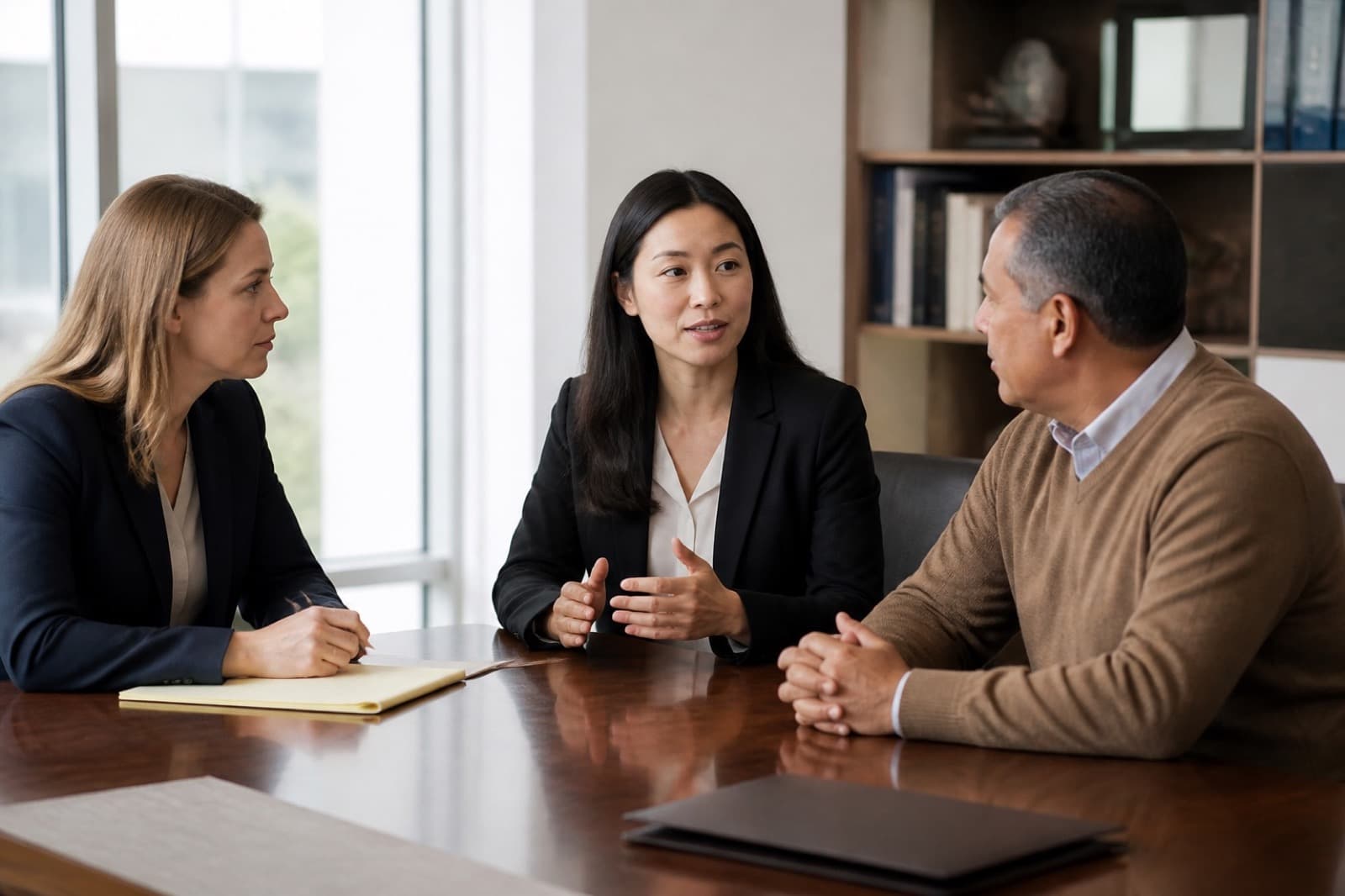On-site interpreter supporting an in-person professional meeting
